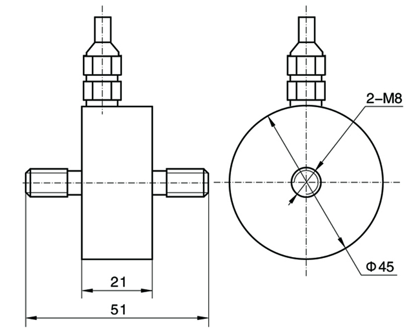Maßzeichnung von TJL-11 Handbremse Kraftsensor